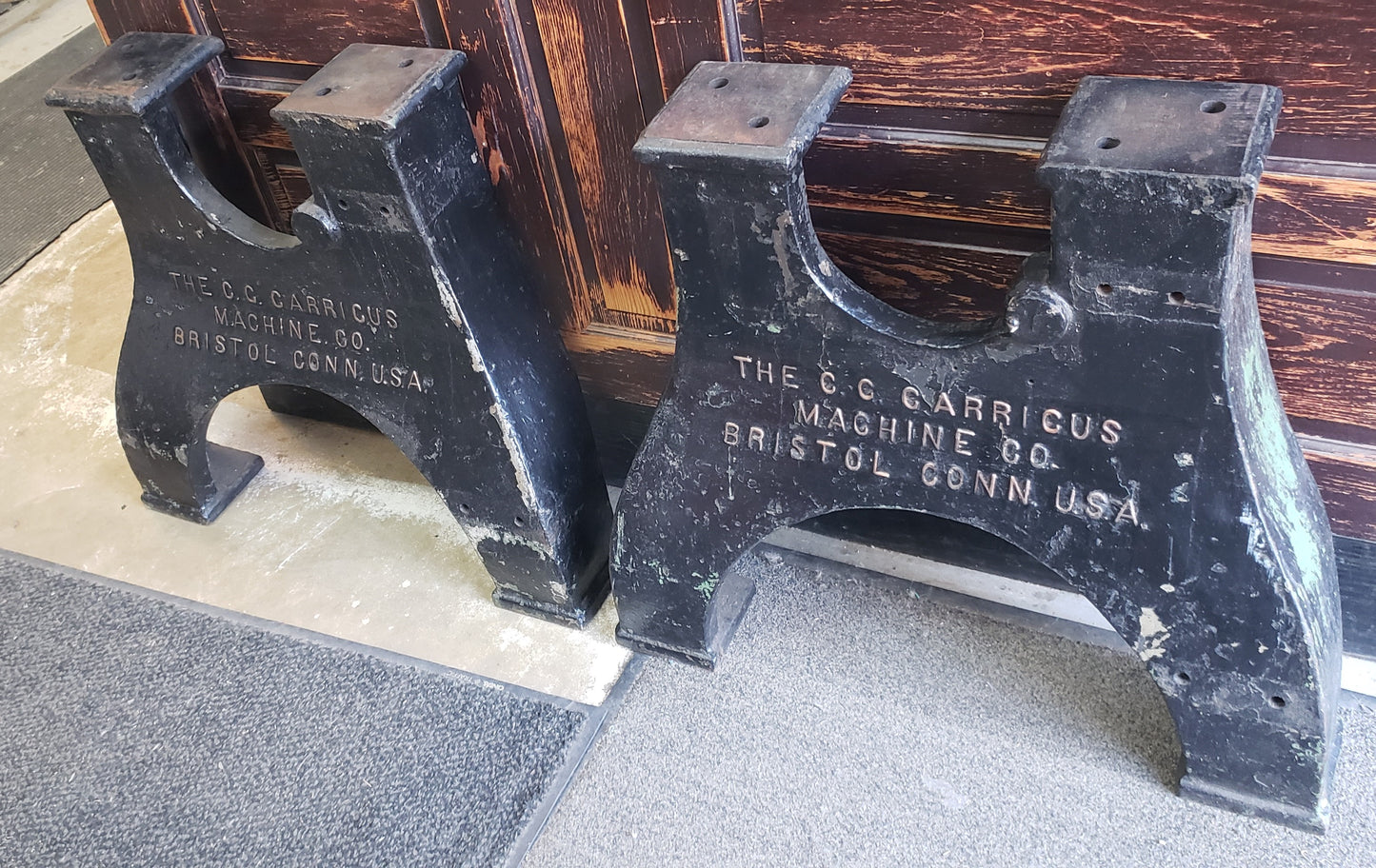 Rare Cast Iron Factory Machine Legs from C.G. Garrigus Machine Co GS00693