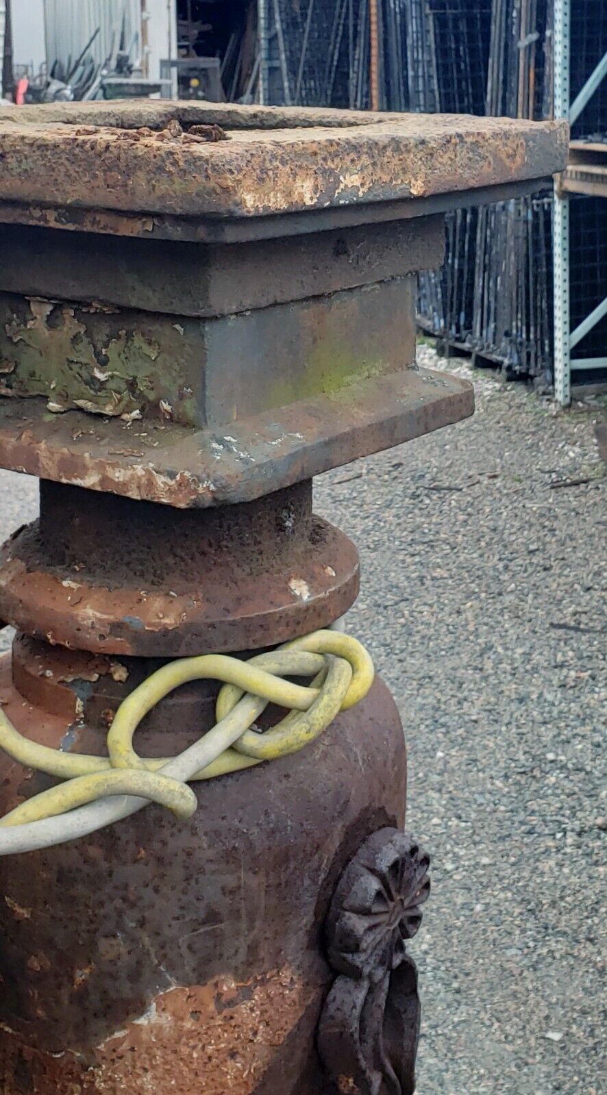 Rare & Ornate Cast Iron Fluted Pedestal 74" x 16" x 14" GA9789