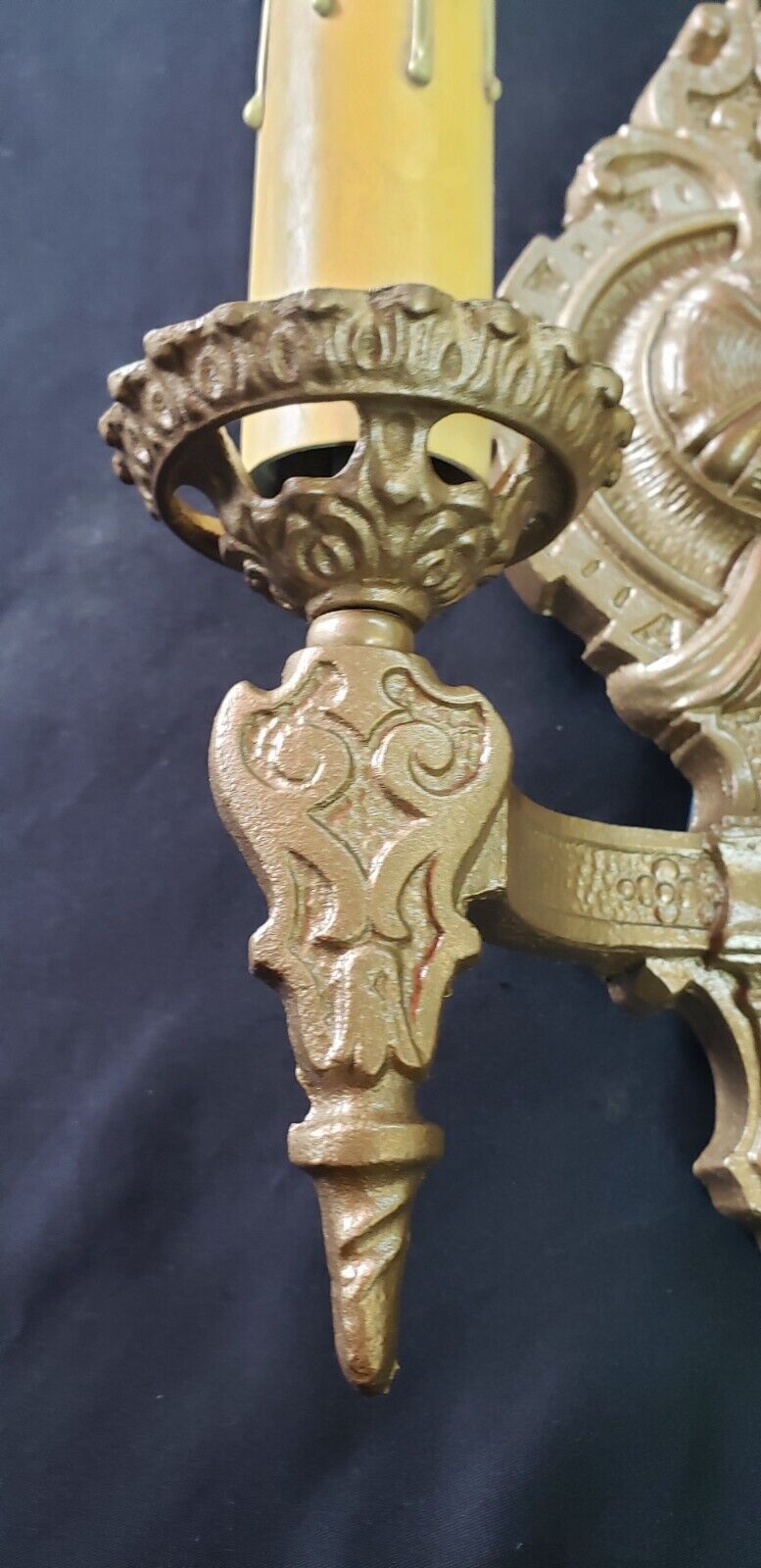 Restored Art Deco 3 Piece Cast Iron Sconce Set GA9489