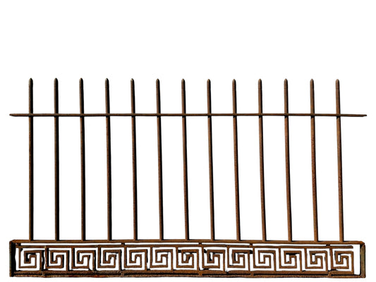 20 Feet of Antique Wrought Iron Fencing w/ Greek Key Design GA20788