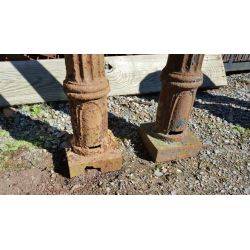 Set of 2 Cast Iron Tall Narrow Leaf Collared Newel Posts #GA86