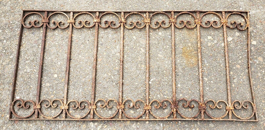 Wrought Iron Gate Panel with Heart Shaped Scrolls 42" W x 20" T GA9865