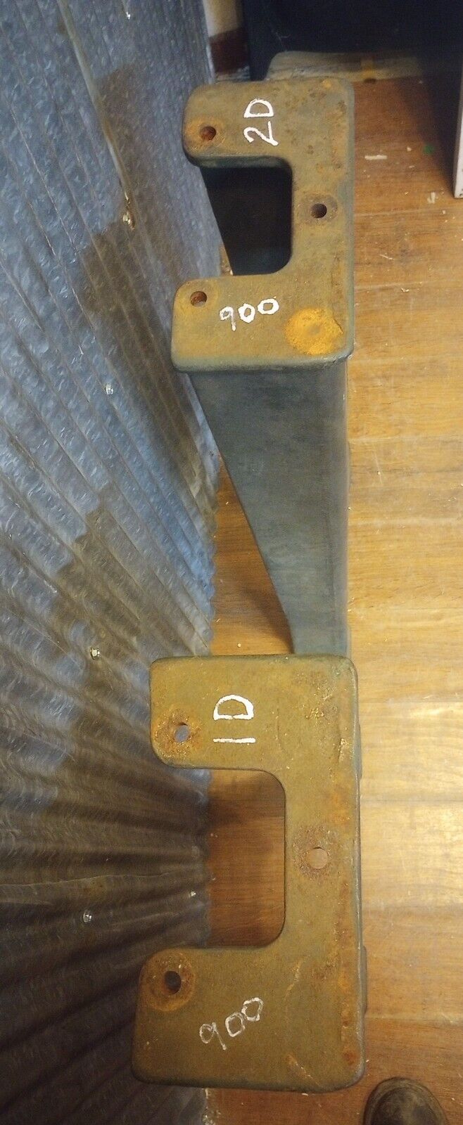 Pair of Manning Maxwell & Moore Cast Iron Machine Legs 29 1/4" T x 14 1/4" W