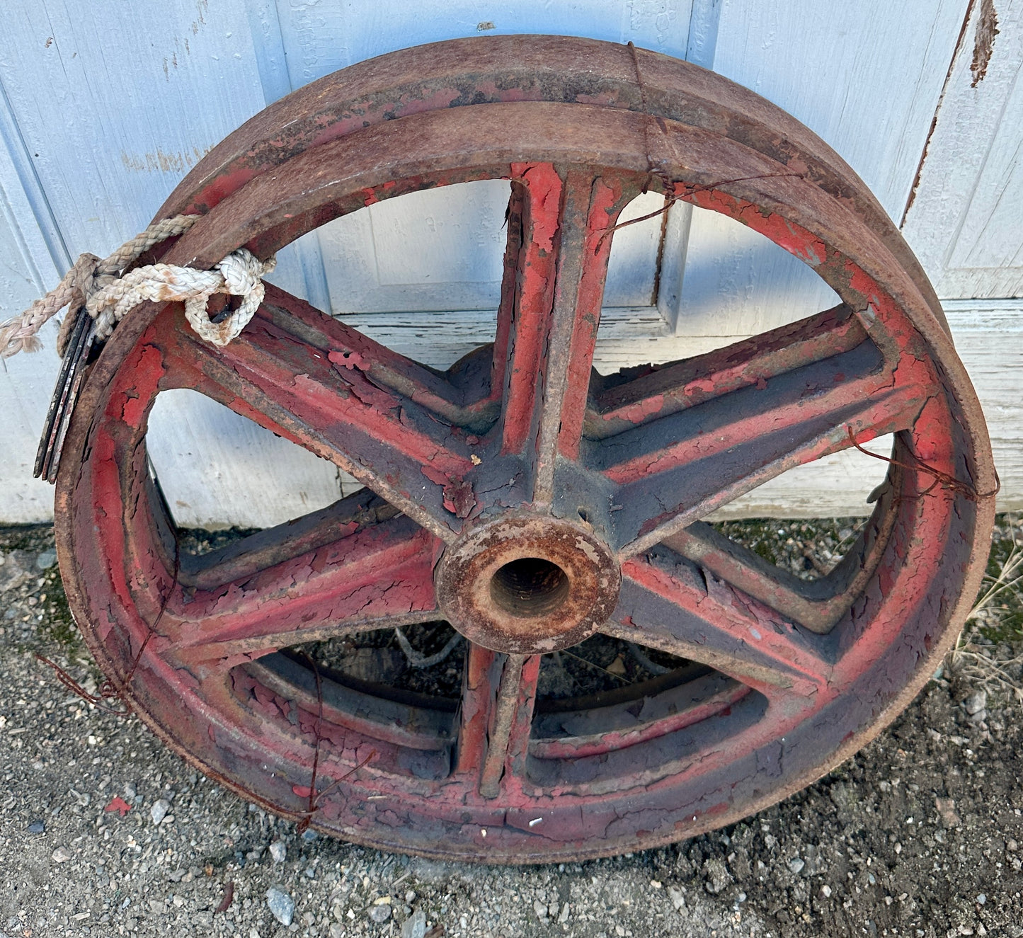 Pair of Industrial Cast Iron Pulley Wheels GA20939