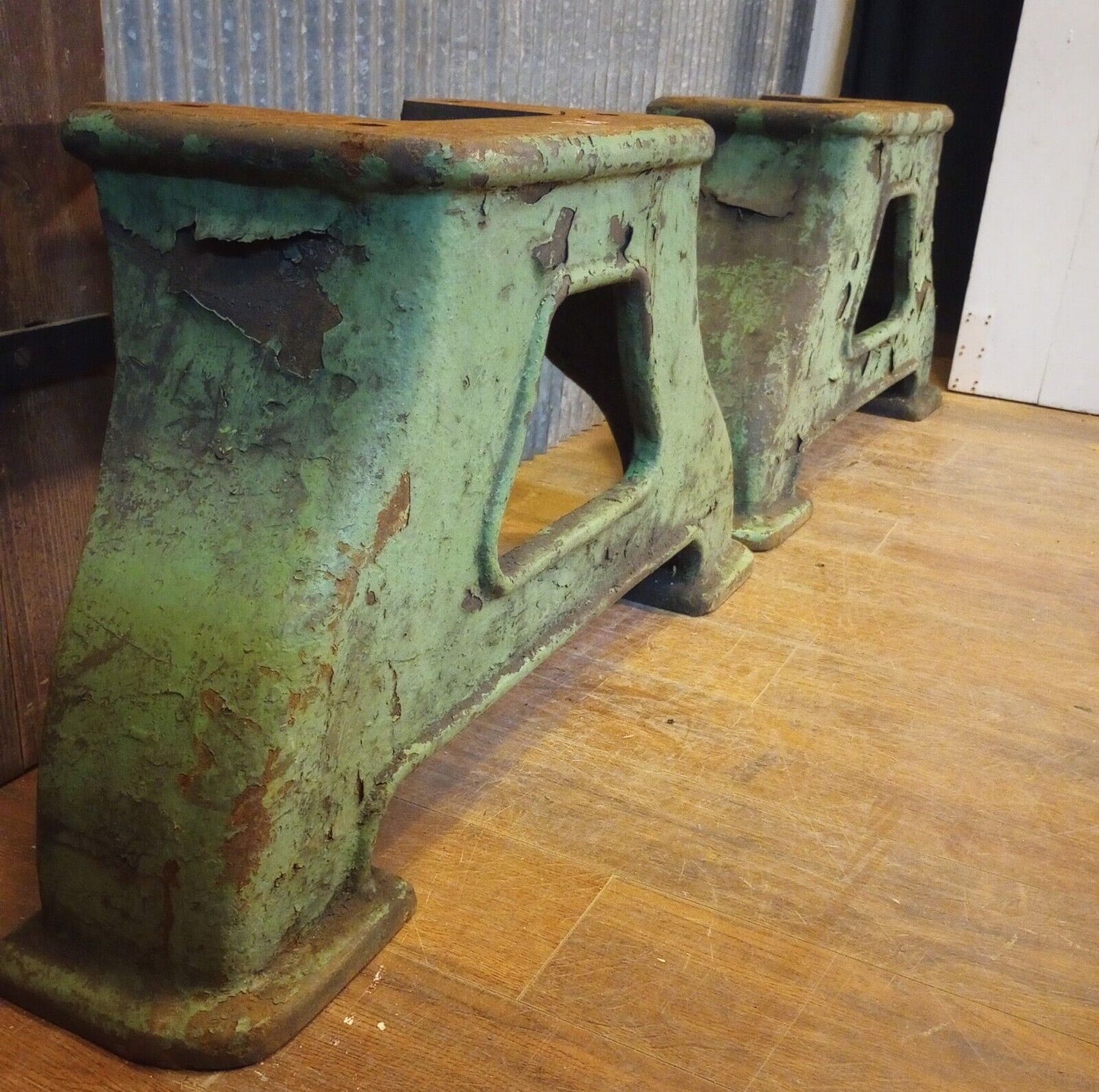 Pair of Cast Iron Machine Legs 16 1/2" Tall x 32" Wide
