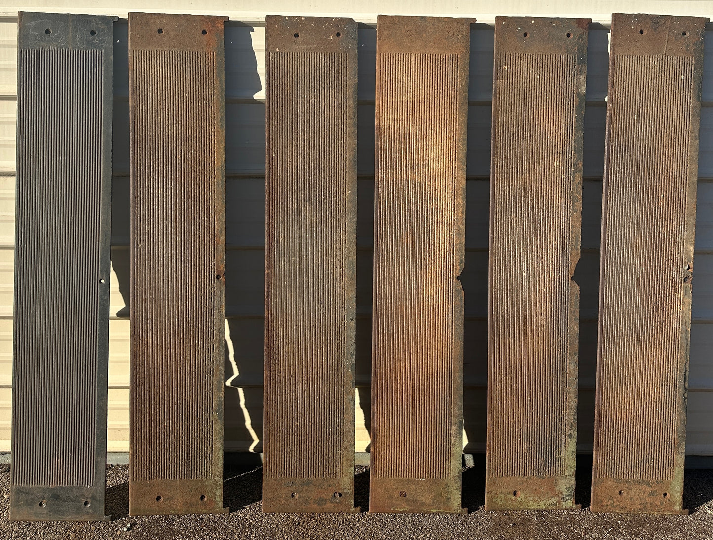 Set of 6 - 57" Wide Cast Iron Stair Treads GA20822