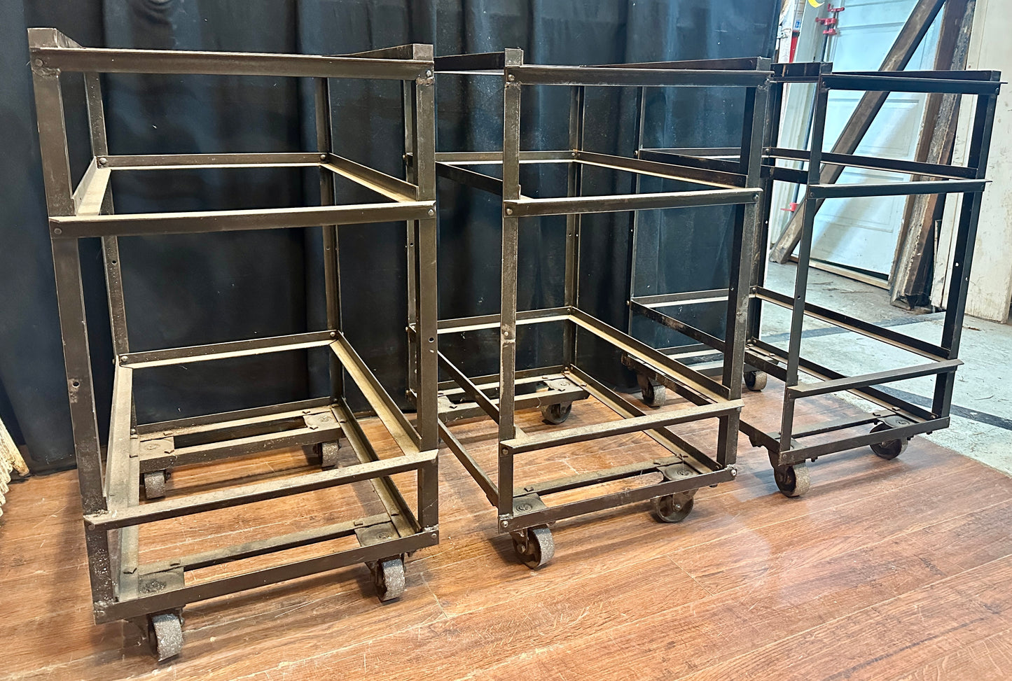 Vintage Steel Textile Carts - 3 Available - GA20807
