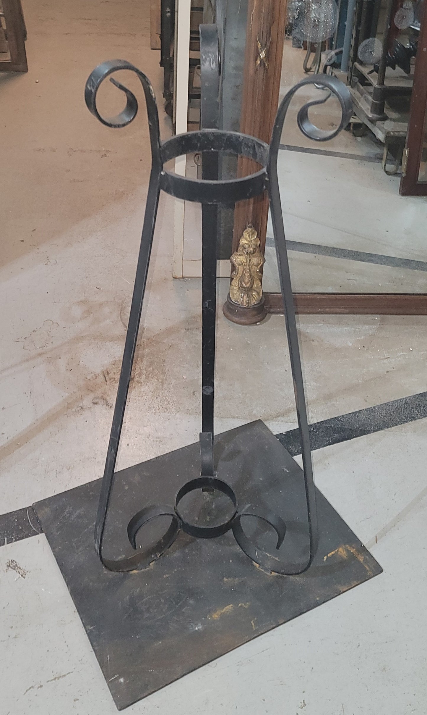Pair of Custom Wrought Iron Free Standing Planters 39 1/2" x 18" GS00824