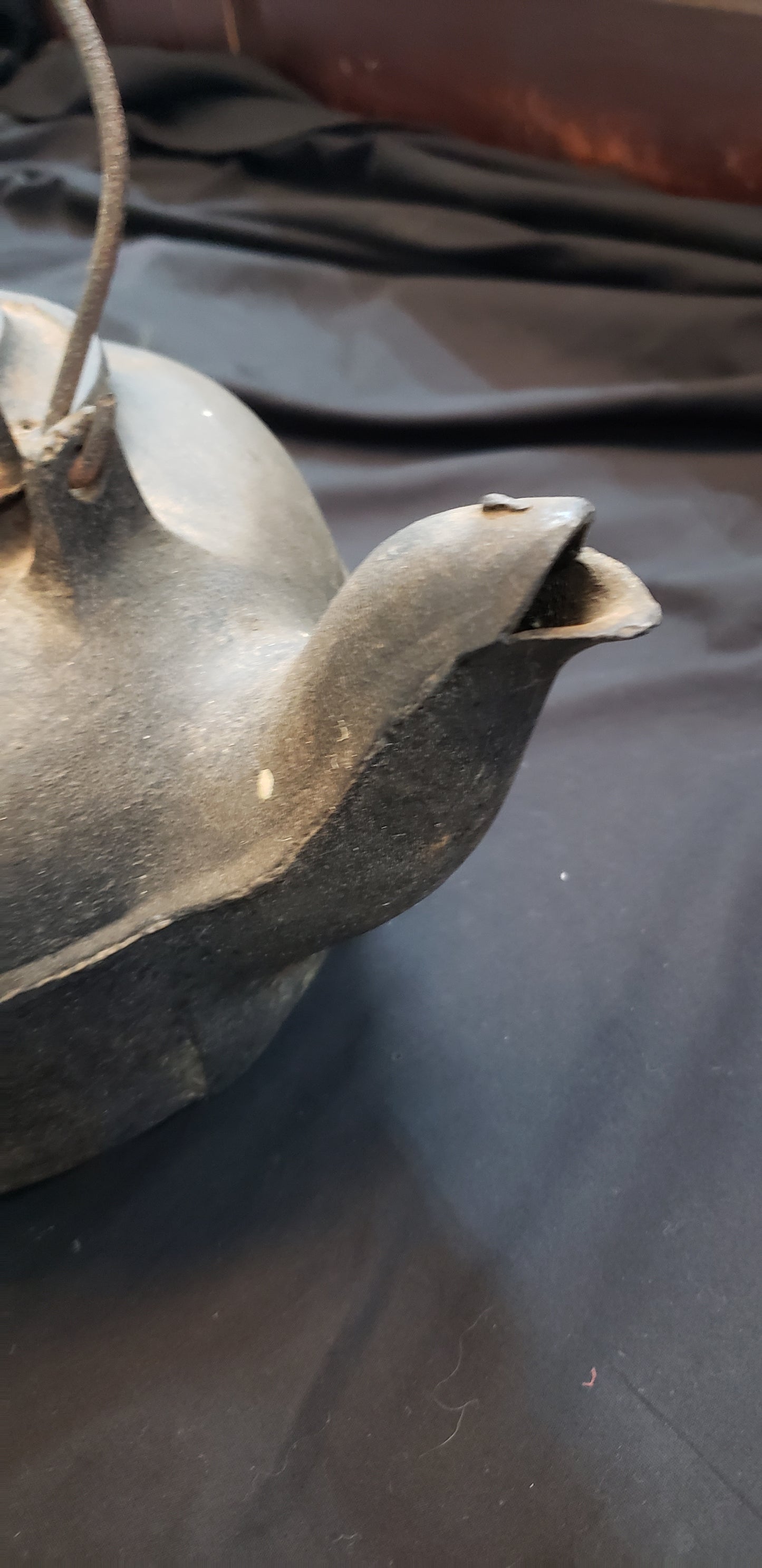 Pre-Civil War Cast Iron Tea Water Kettle #7 w/ Swivel Lid GS01076