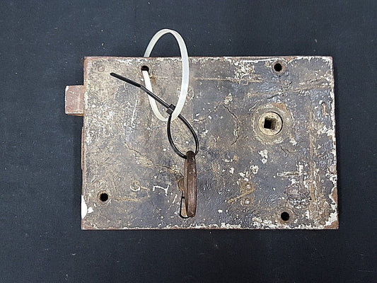 Authentic Early 1800s Metal Lock Set with Key