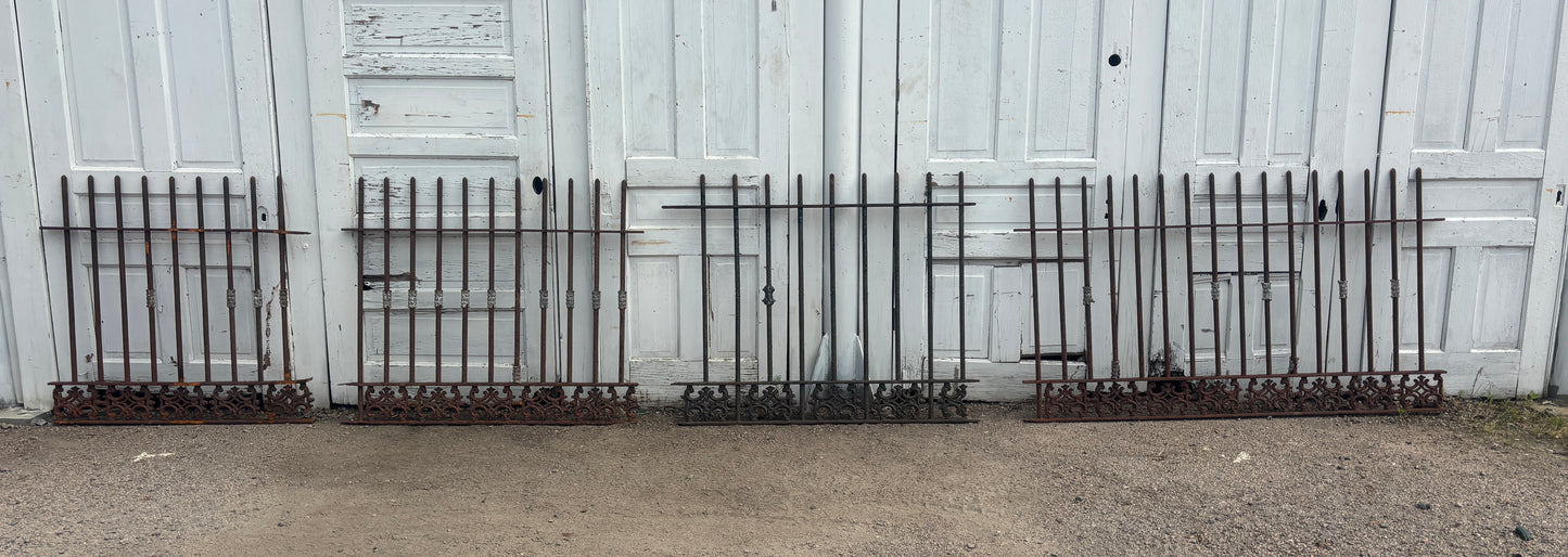 27.5 Feet of Decorative Wrought Iron Picket Fence Panels GA21226