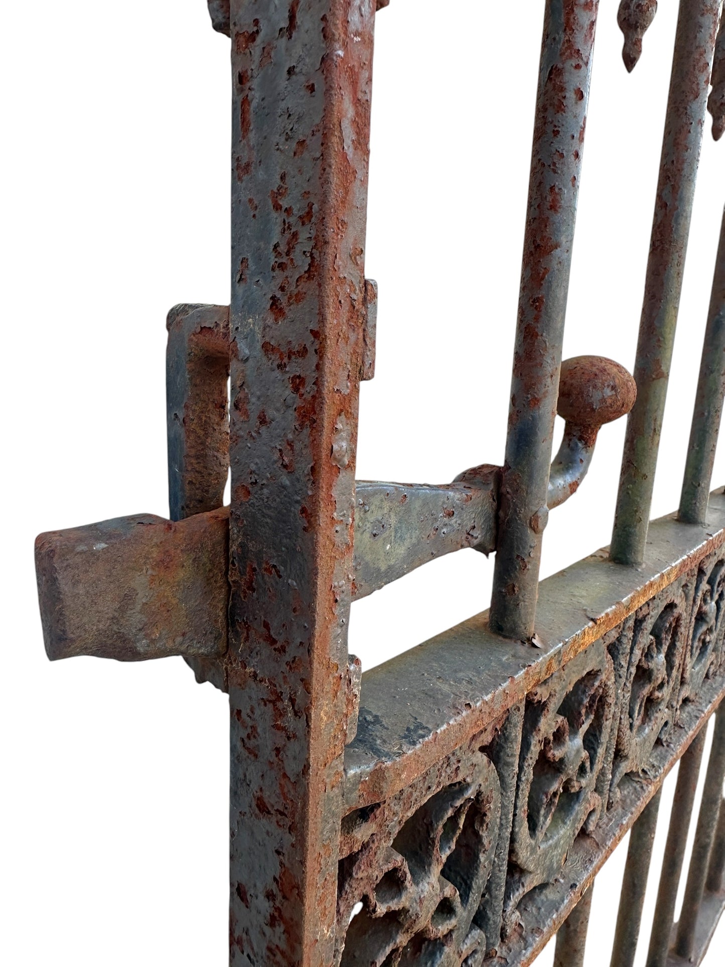 Antique Wrought Iron Victorian Style Garden Gate - 39" W x 39.75" T - GA20972