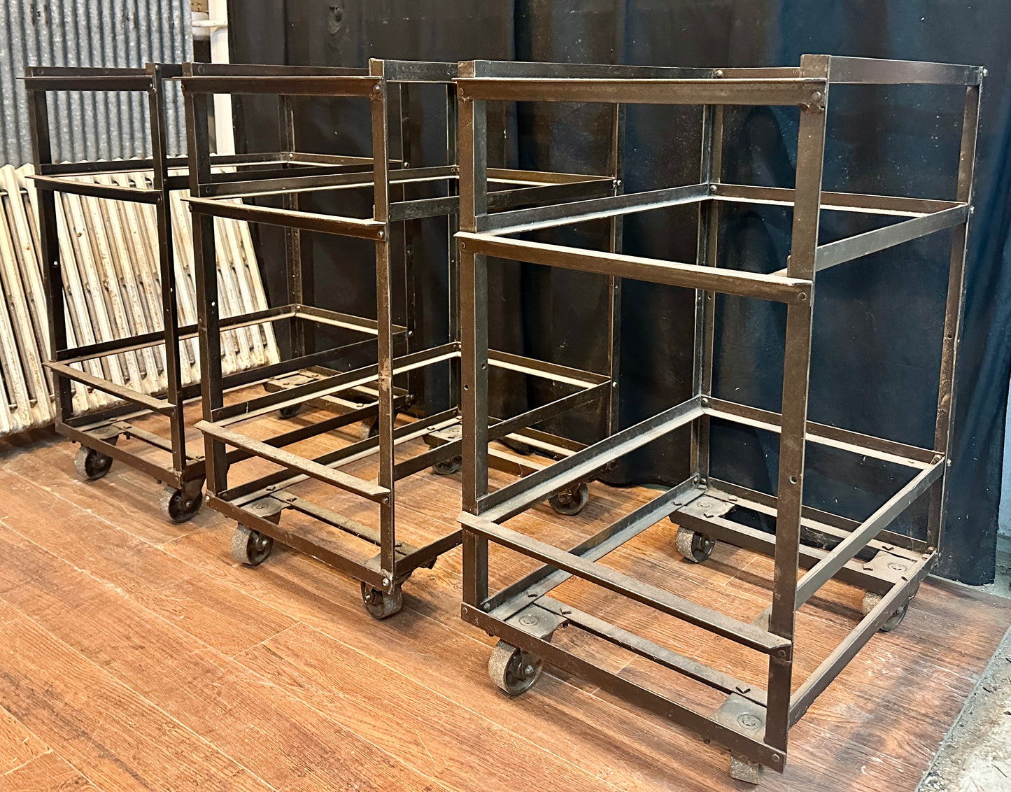 Vintage Steel Textile Carts - 3 Available - GA20807