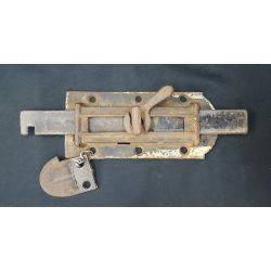 Large Primitive Iron Slide Latch Bolt Lock with Keeper #GA1134