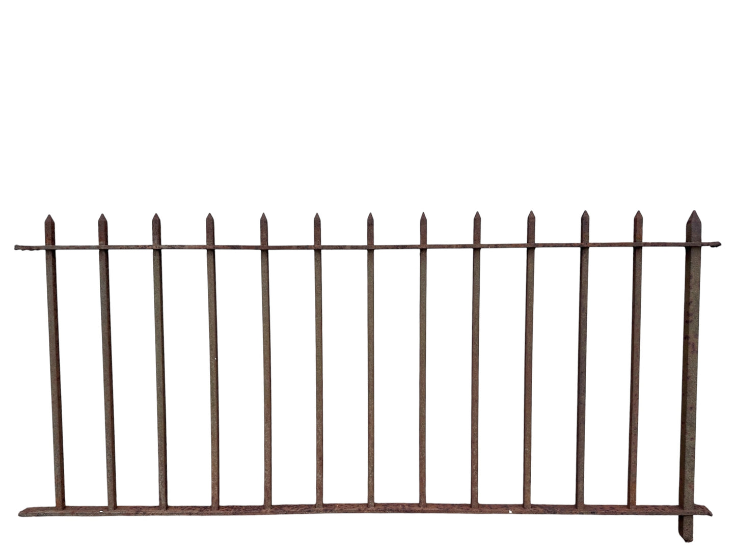 24 Ft of Antique Wrought Iron Spear Top Fencing GA21045