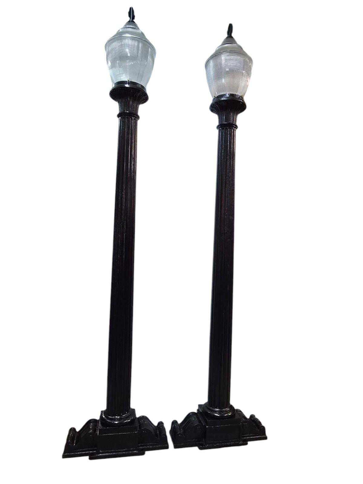 Pair Of Early 1900's Cast Iron Light Posts 93" GAM0257