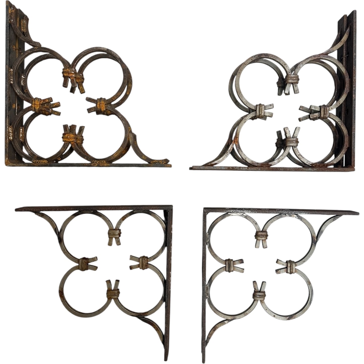 Antique Wrought Iron Shelving Brackets - 3 Pairs Available - GA20791
