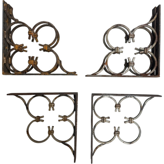 Antique Wrought Iron Shelving Brackets - 3 Pairs Available - GA20791