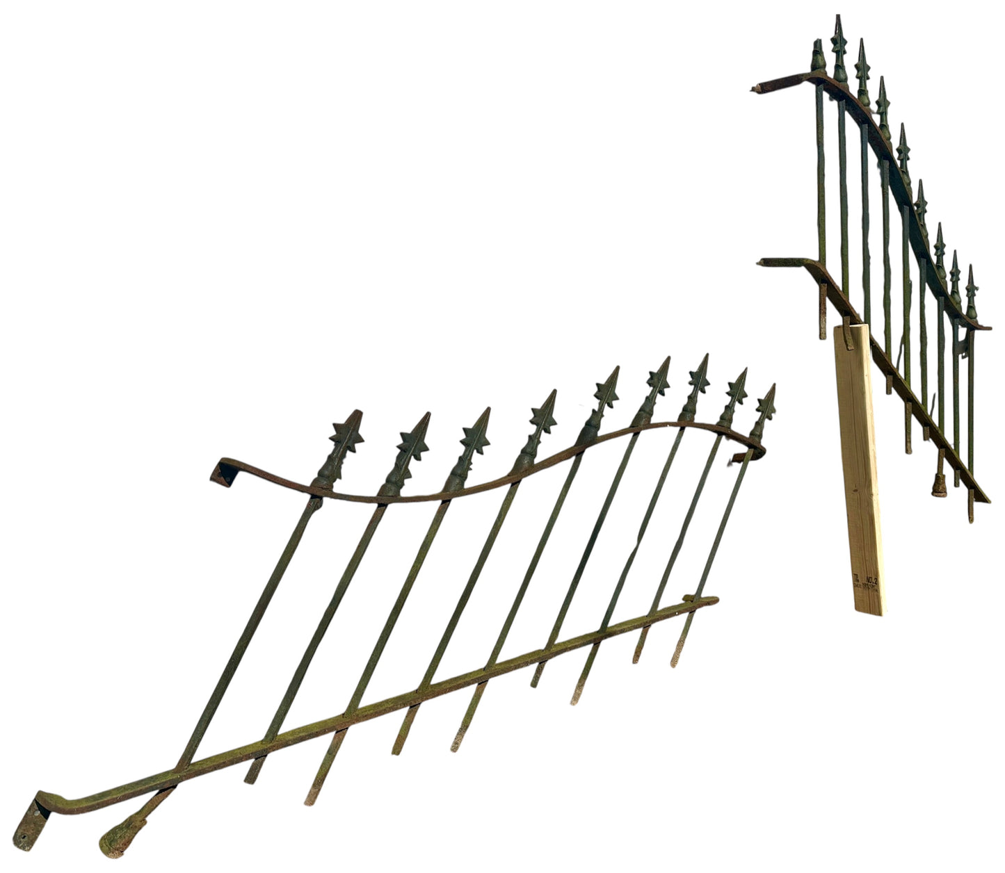 Set of Antique Wrought Iron Outdoor Stair Railing GA20804