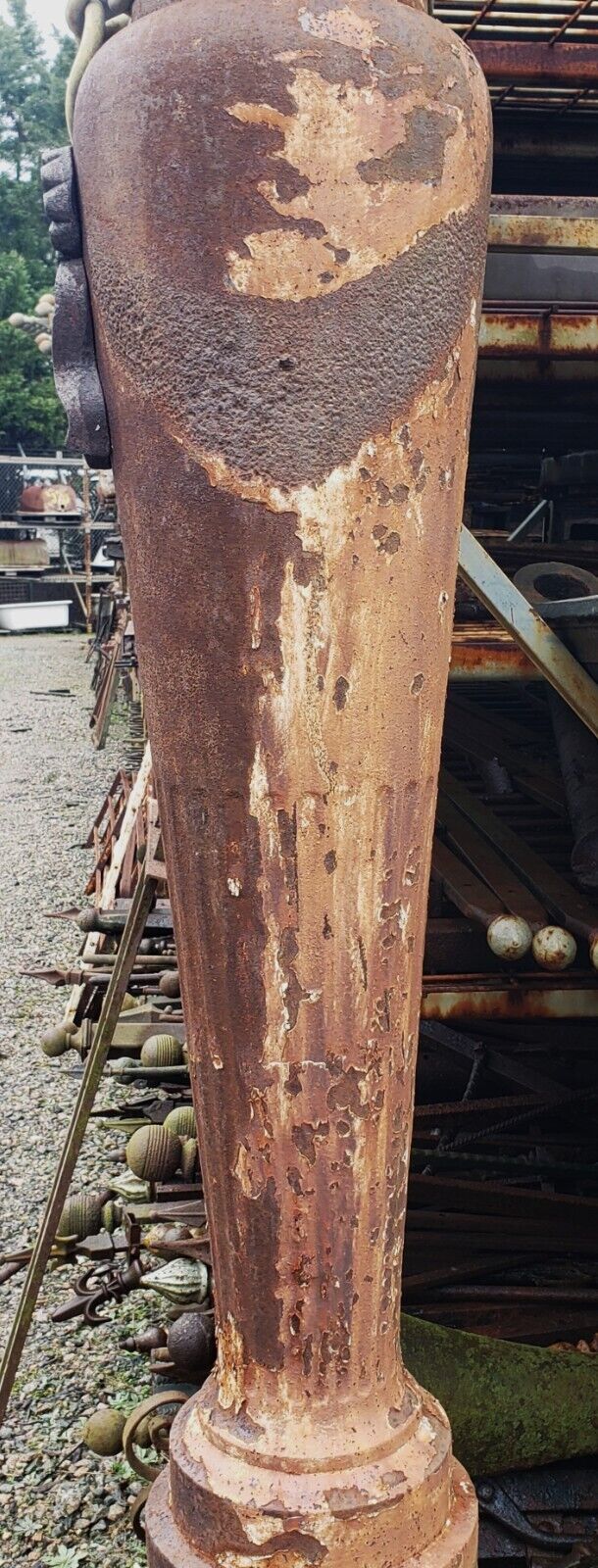 Rare & Ornate Cast Iron Fluted Pedestal 74" x 16" x 14" GA9789