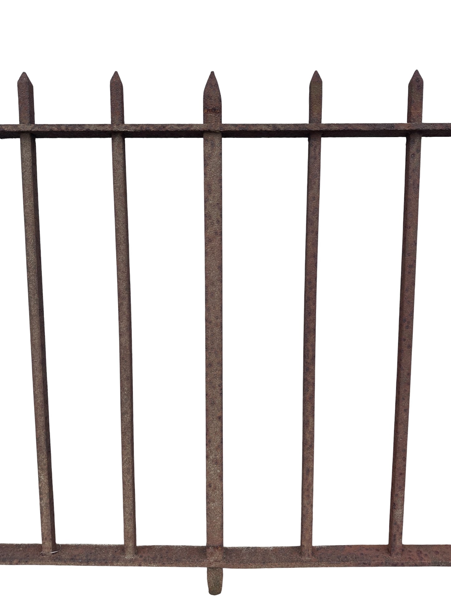 24 Ft of Antique Wrought Iron Spear Top Fencing GA21045