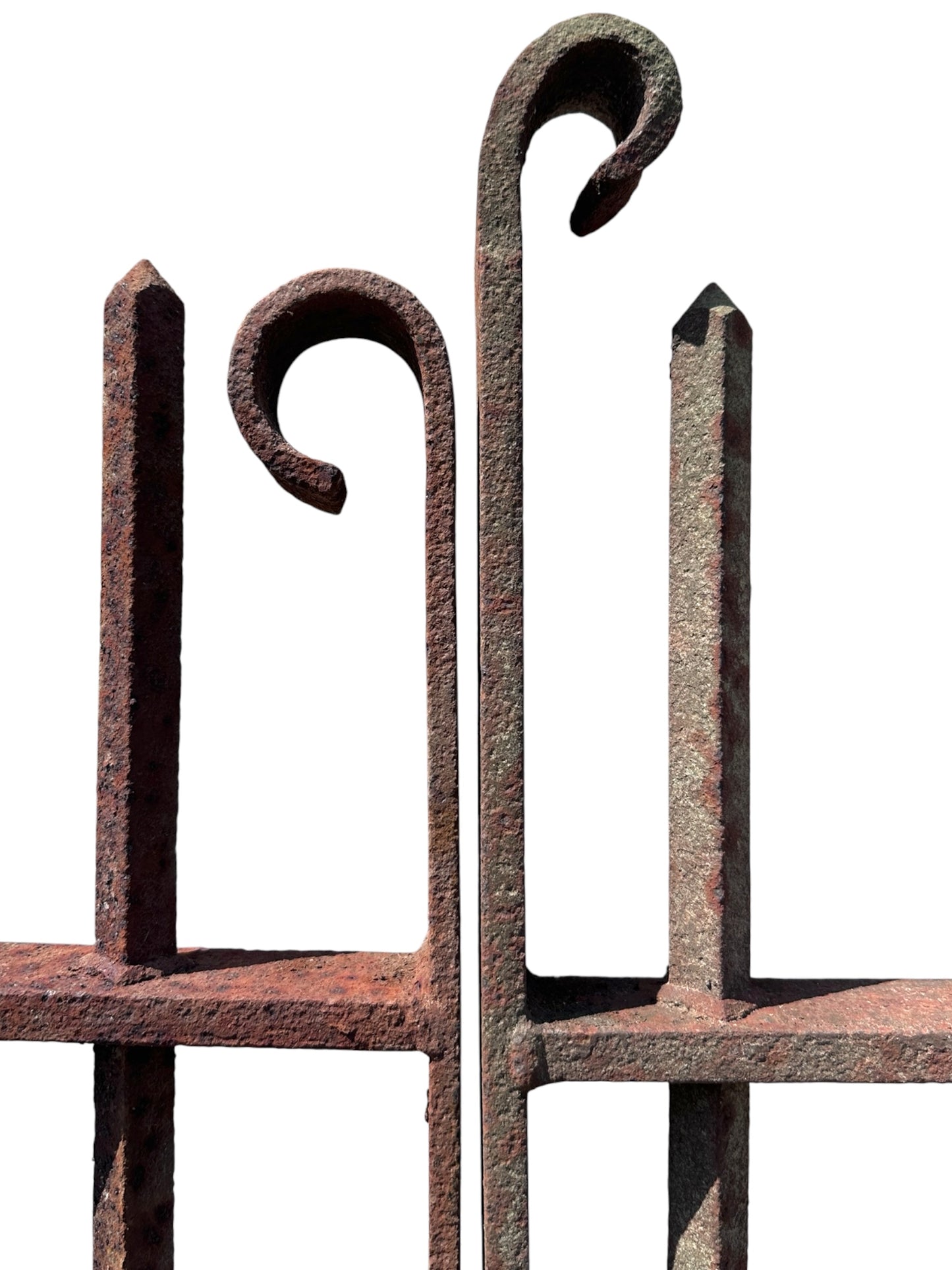 Antique Wrought Iron Entrance Gate Pair w/ Latch GA21041