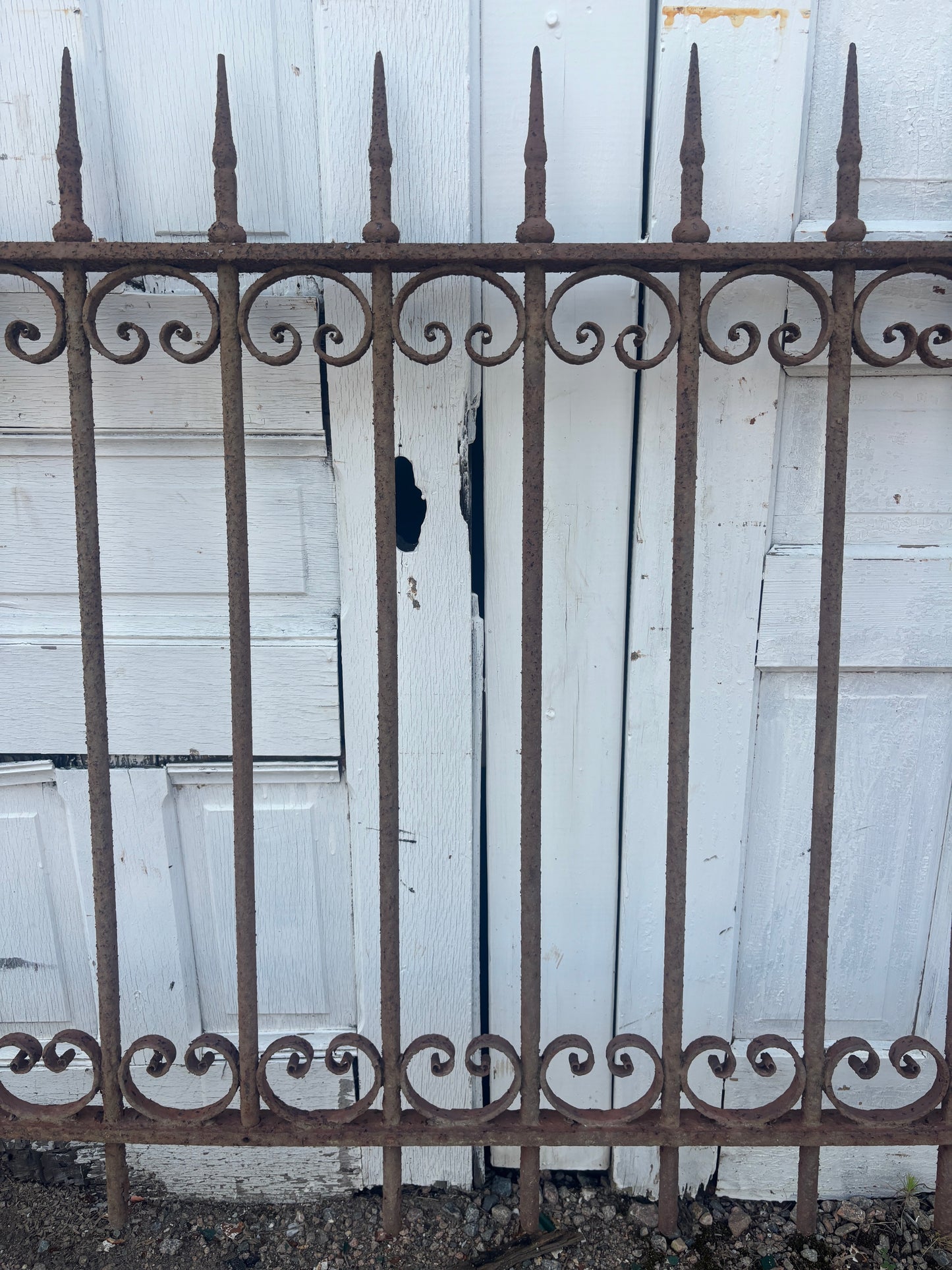8.9 Feet of Antique Wrought Iron Fence Panels GA21200