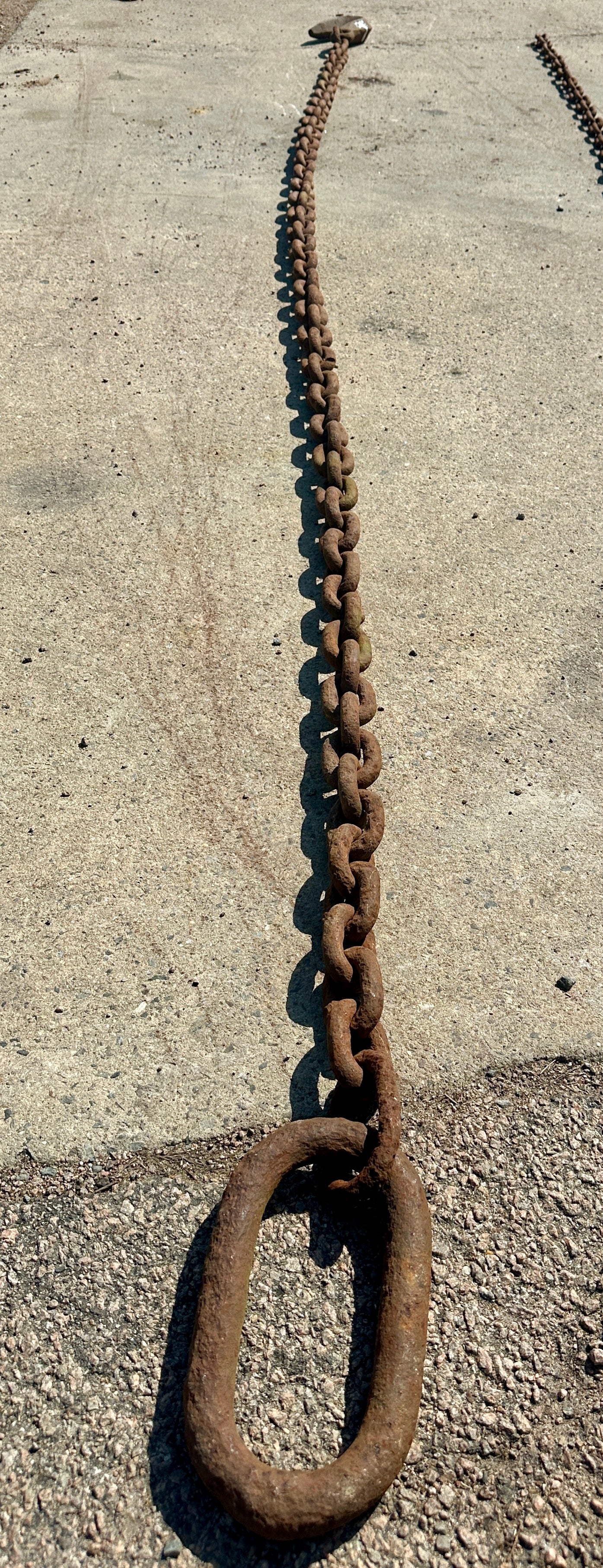 15 Ft of Antique Industrial Steel Chain w/ Cast Iron Clasp