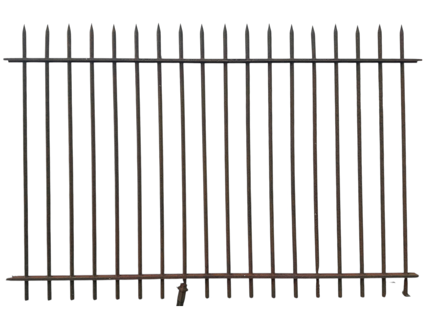 31 Ft of Antique Wrought Iron Spear Top Fencing GA20882