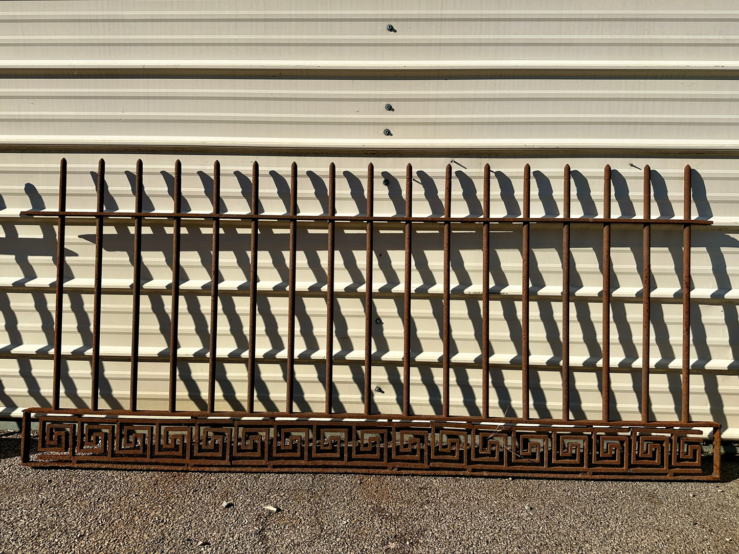 20 Feet of Antique Wrought Iron Fencing w/ Greek Key Design GA20788