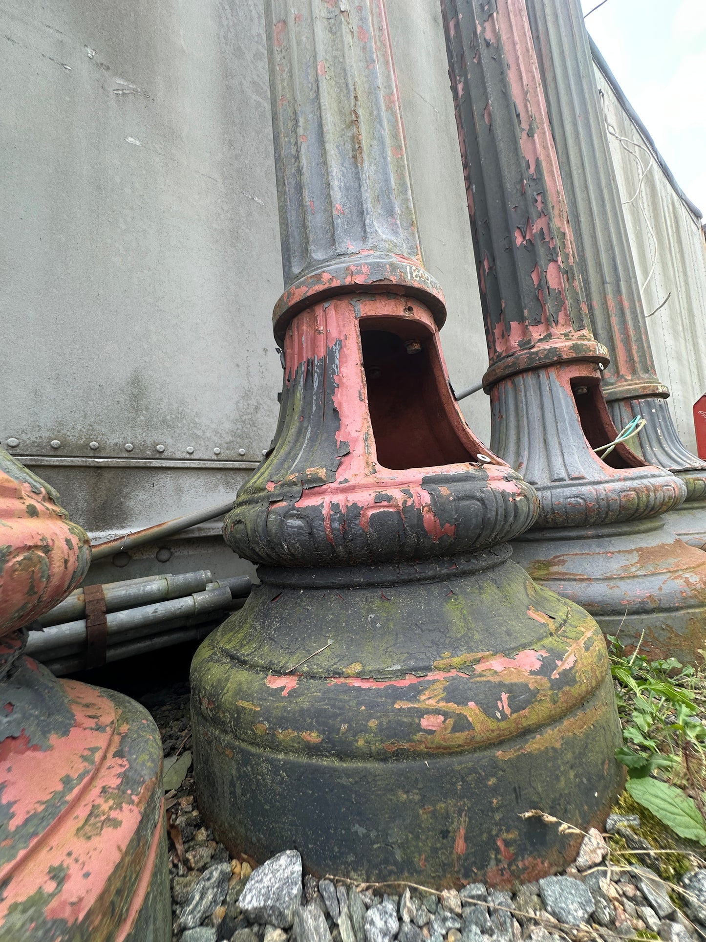 10 Ft Cast Iron Fluted Street Lamp Posts GA20290 - 3 Available!