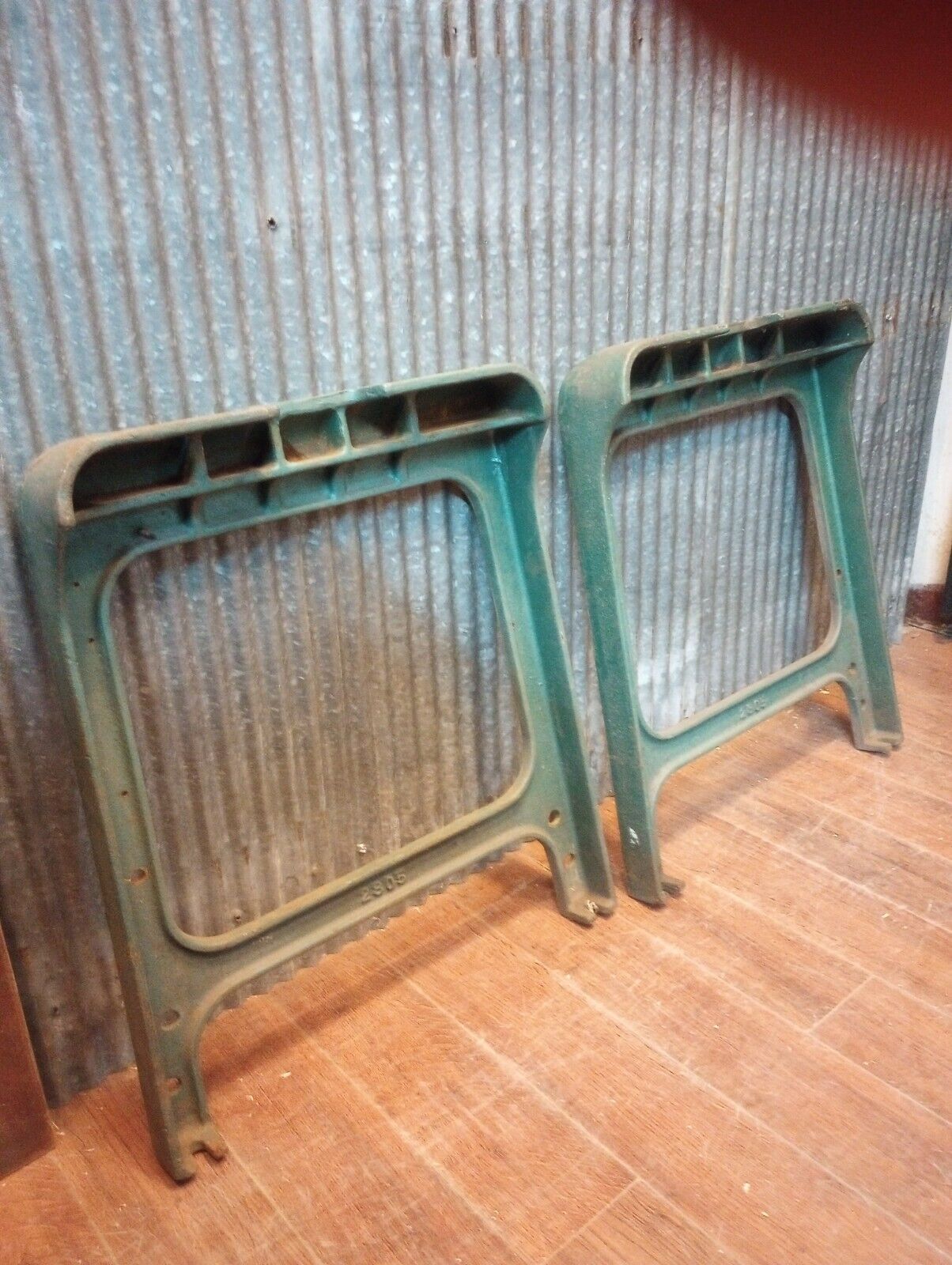 Pair of Benchmaster Cast Iron Machine Legs 26" T x 22 1/4" W