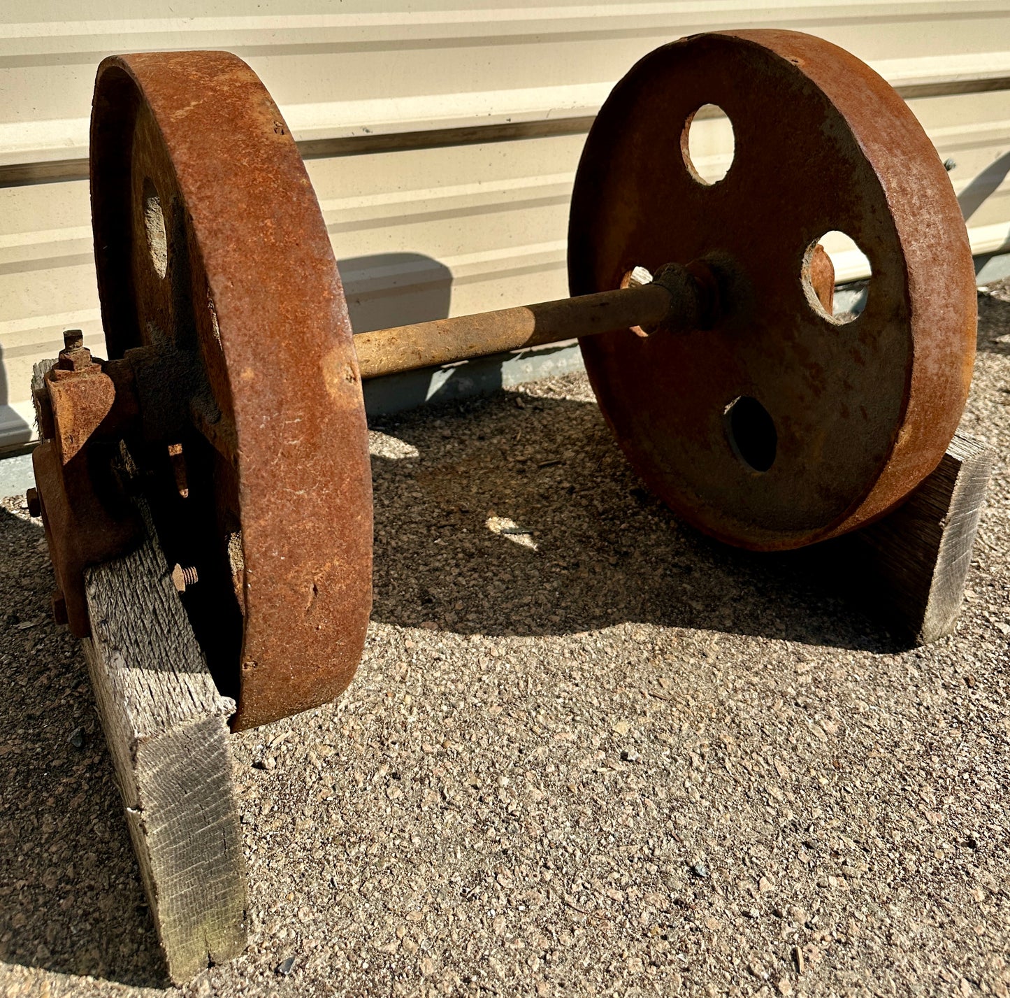 Pair of Industrial Cast Iron Cart Wheels GA20914