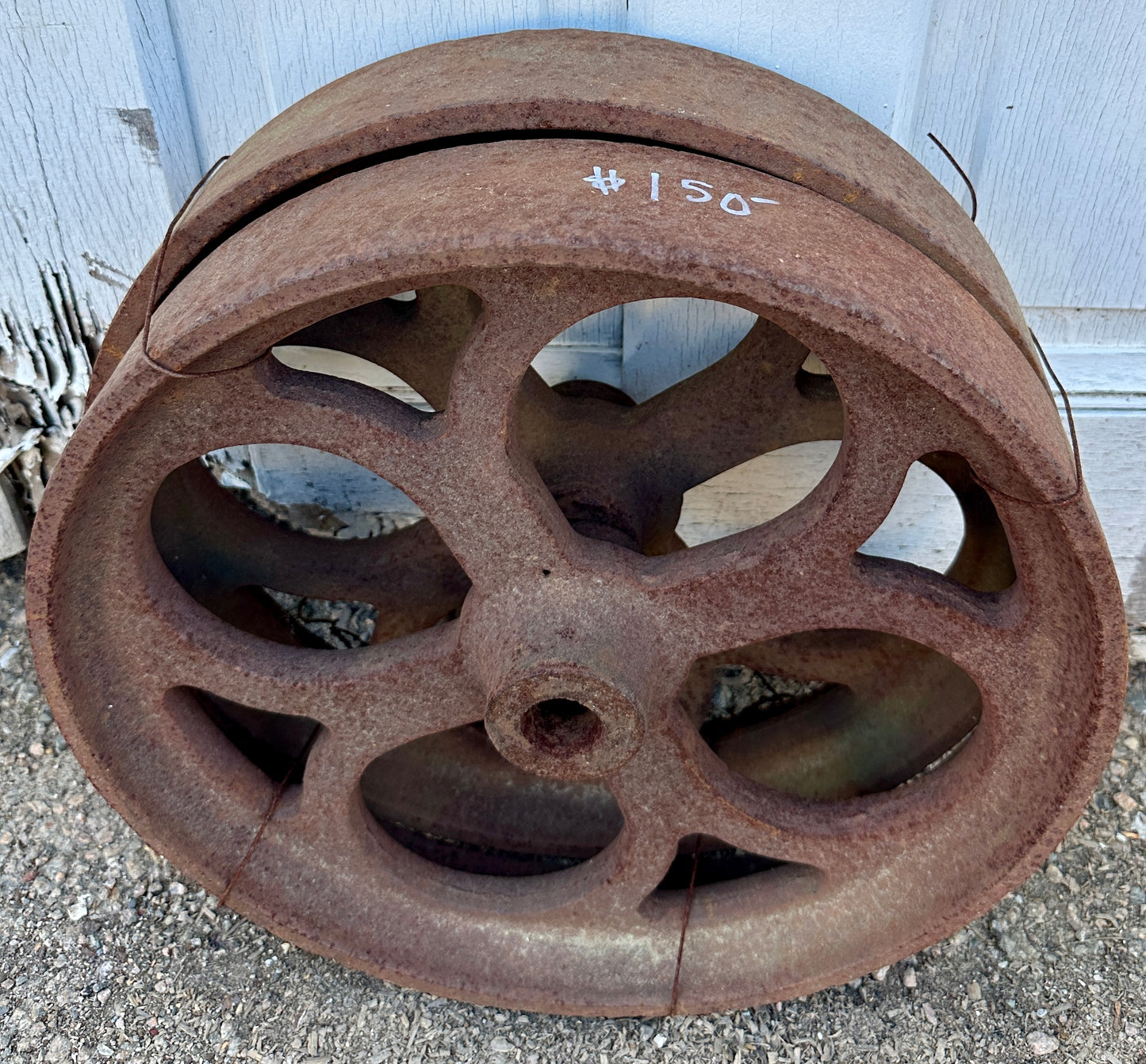 Pair of Industrial Cast Iron Cart Wheels GA20928