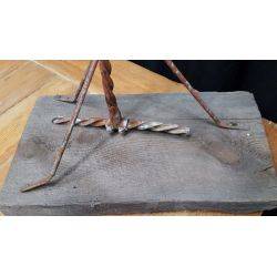 Wrought Iron and Wood Lightning Rod With Arrow Top #GA171