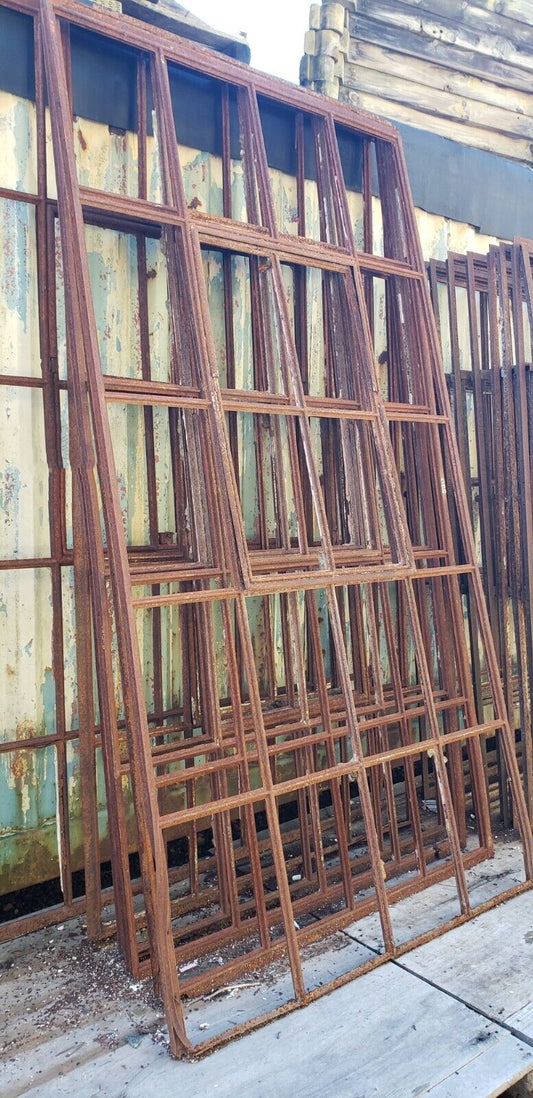 20 Pane Steel Casement Window Frames 6 Available! 50 3/4" W by 99 1/2" T GA9793