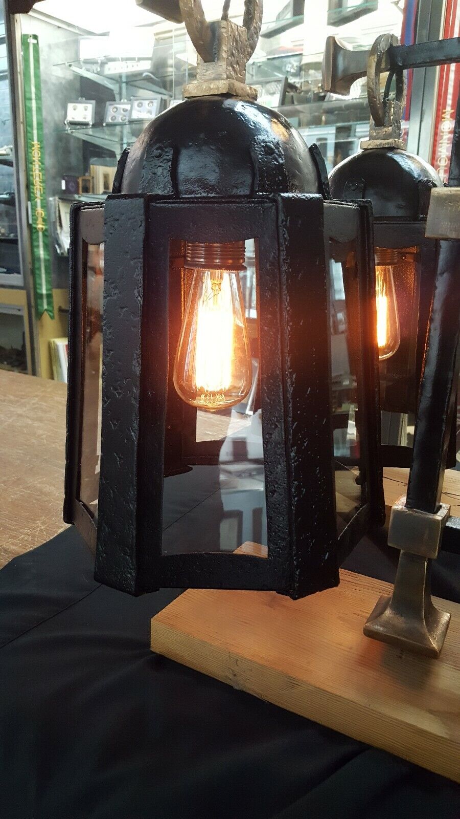Very Large Restored Antique Cast Iron Outdoor Wall Sconces GA704