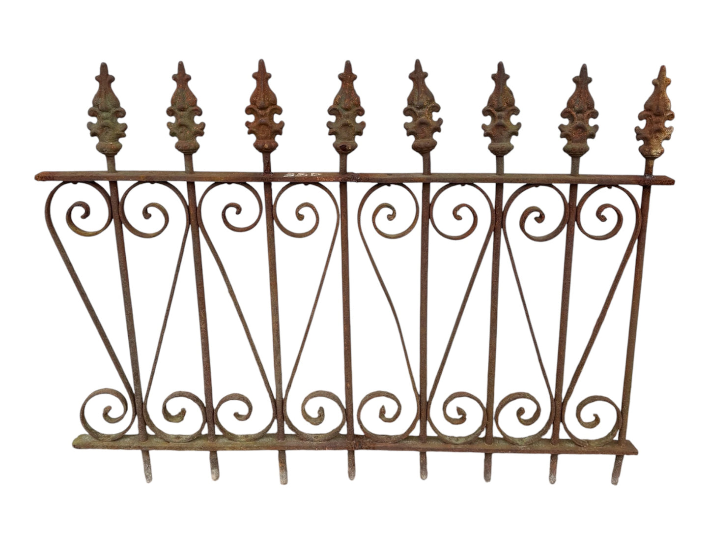 35 Ft of Antique Wrought Iron Fencing w/ scrollwork GA21066