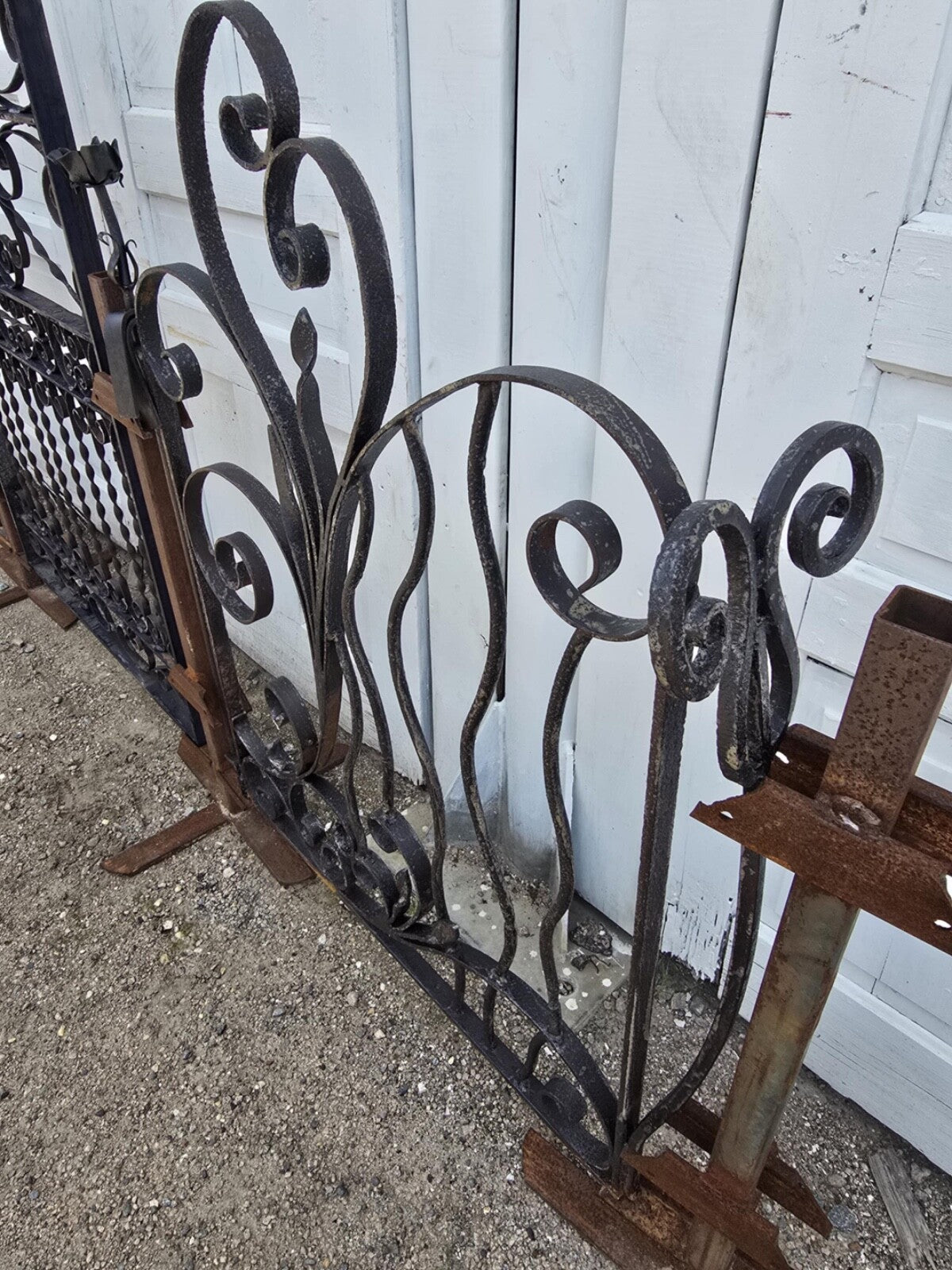 Unique Hand-Forged Garden Gate w/ Rose Ornament GAM0468