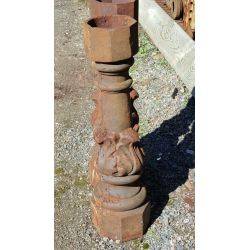 Set of 2 Cast Iron Ornate Newel Posts With Center Acanthus Leaves #GA85