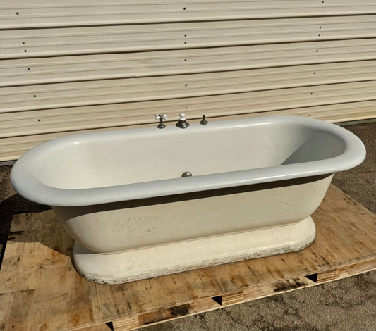 6' Antique Cast Iron Skirted Bath Tub w/ Center Drain GA20796