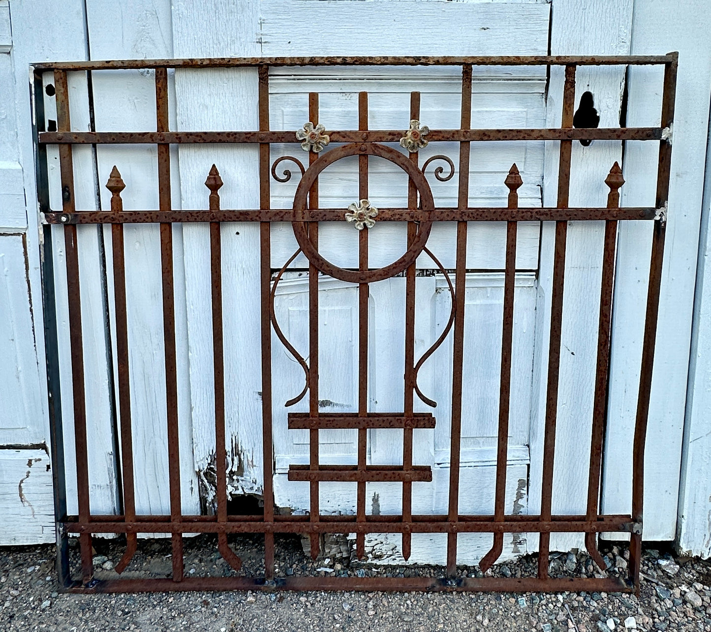 Antique Iron Garden Gate w/ Floral Accents GA20402