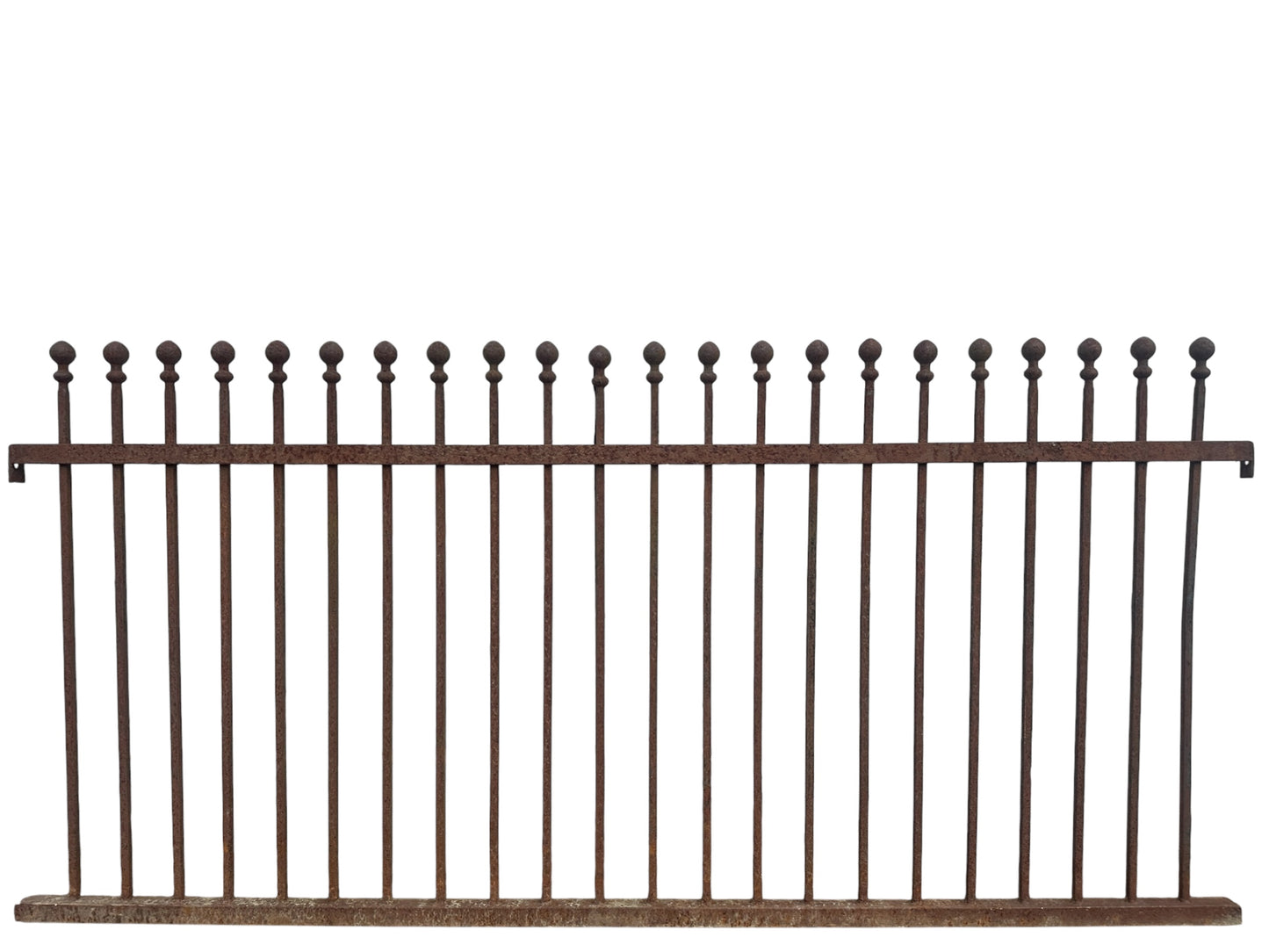 12 Ft of Antique Wrought Iron Fencing w/ Ball Point Finials GA21028