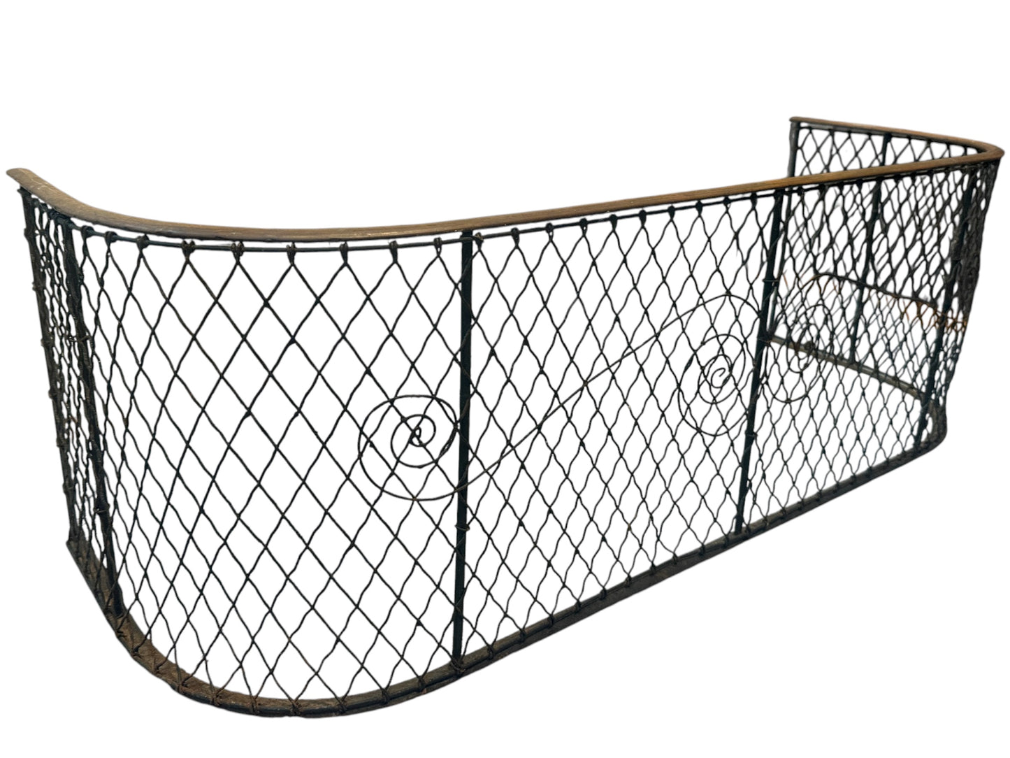 Antique Brass and Iron Wire Mesh Fireplace Fender GA21023