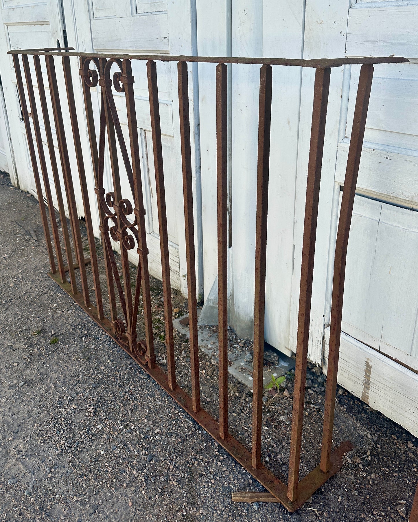 Three-Sided Antique Wrought Iron Balcony Railings - 2 Available GA20512