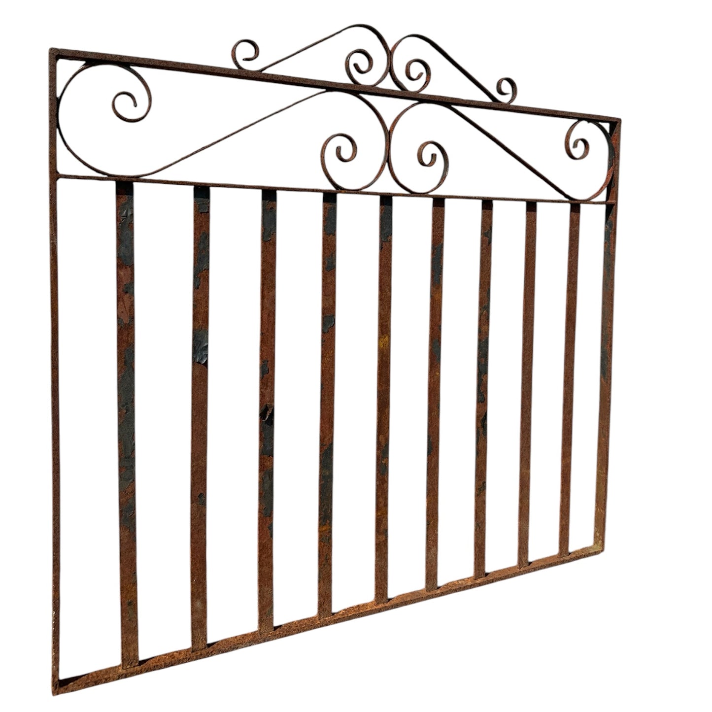 Antique Wrought Iron Gate w/ Scrollwork - 42" W x 40" T - GA20978