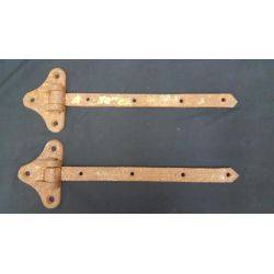 Pair of 14" Long Cast Iron Strap Hinges #GA163