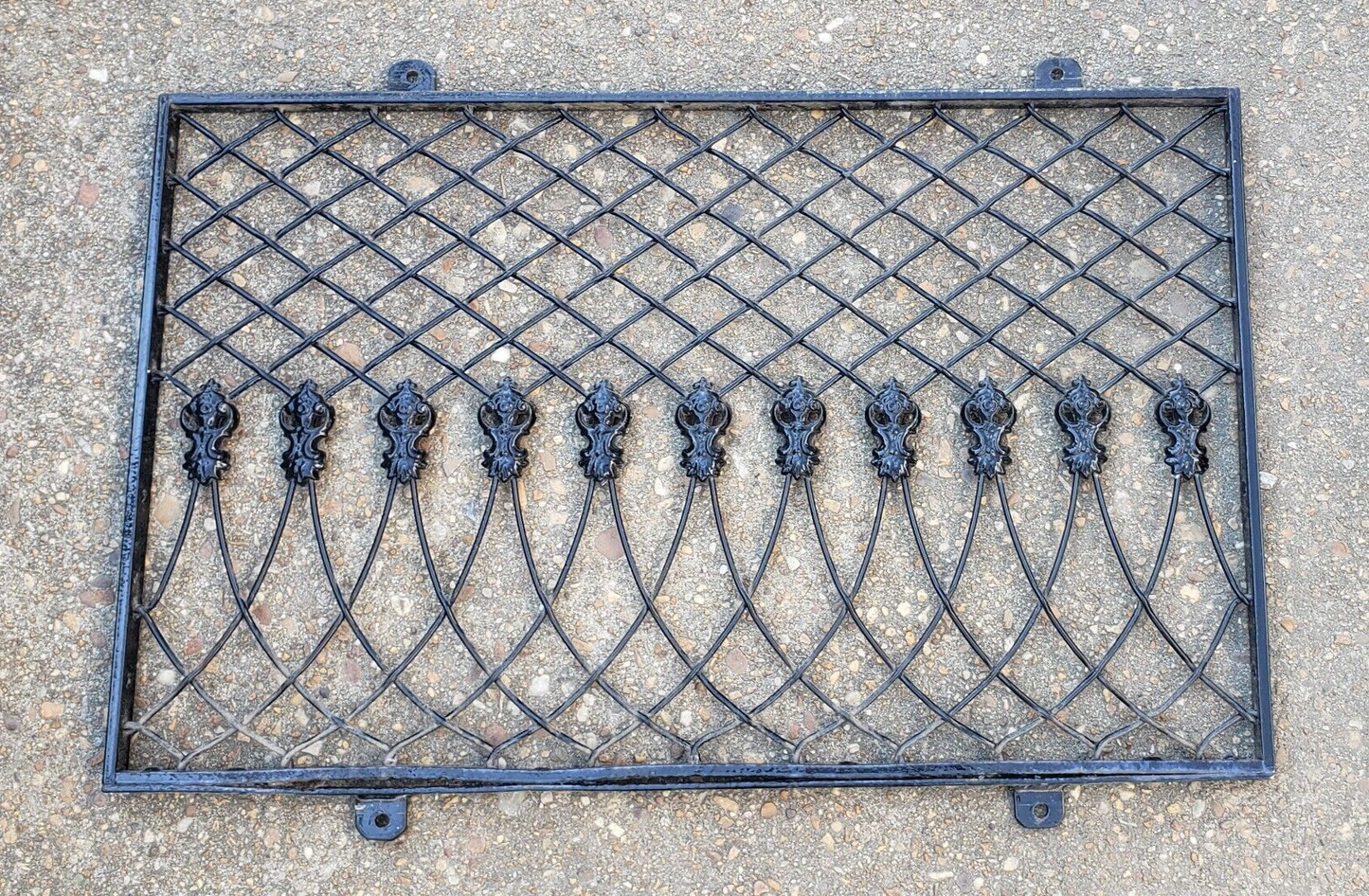 Restored Ornate Wrought Iron Gate Panel 34" x 21 1/2" GA9868