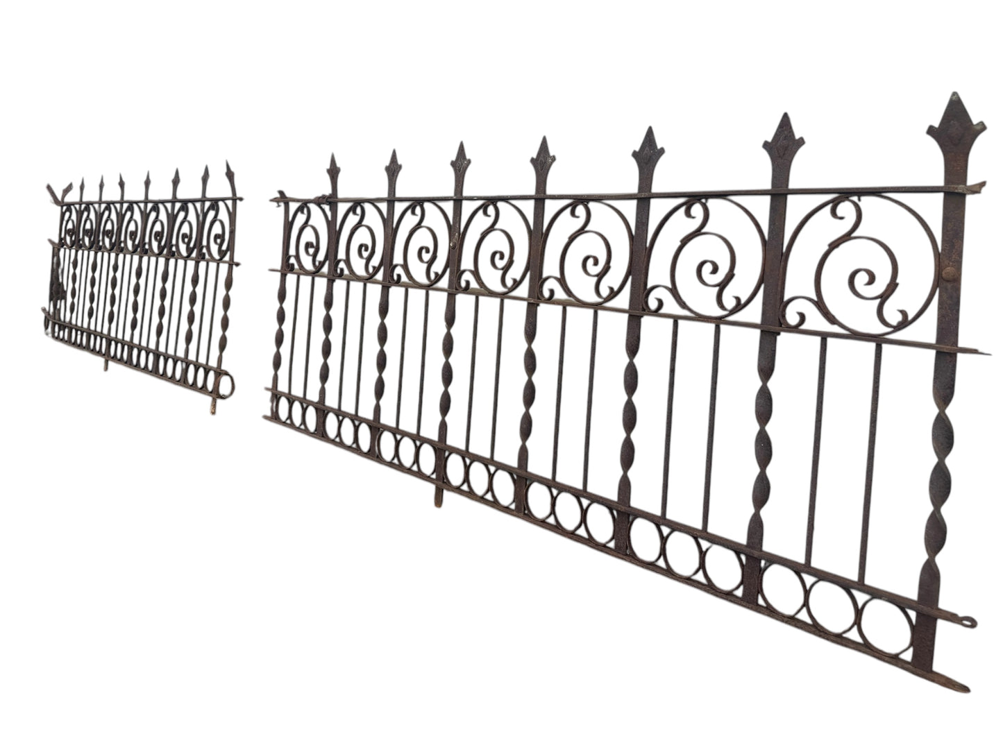 13 Ft of Antique Wrought Iron Garden Fencing GA20874
