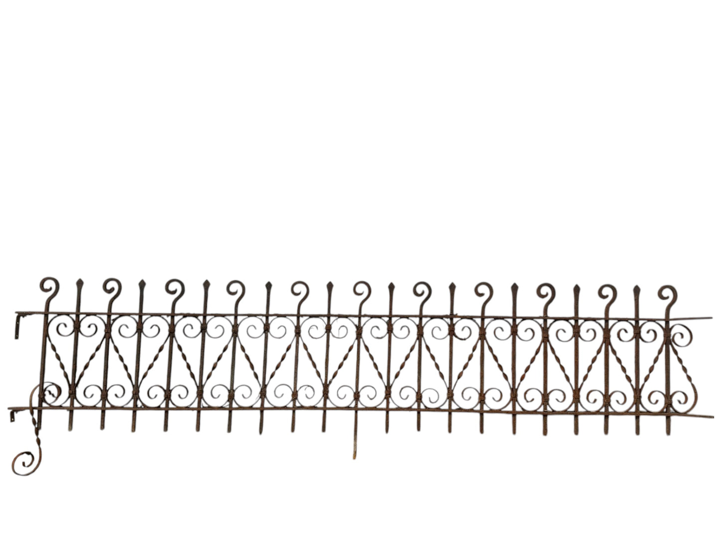 Antique Wrought Iron Garden Gate - 17" Tall x 89" Long - GA20860